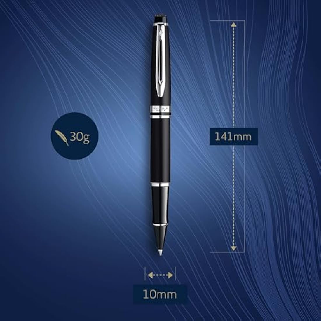 Waterman Expert Rollerball Pen | Matte Black with Chrome Trim | Fine Point | Black Ink | Gift Box