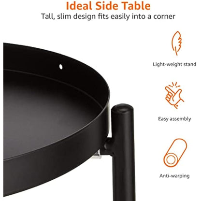 Amazon Basics Round Plant Stand made from Coated Steel for Indoor and Outdoor use, Black