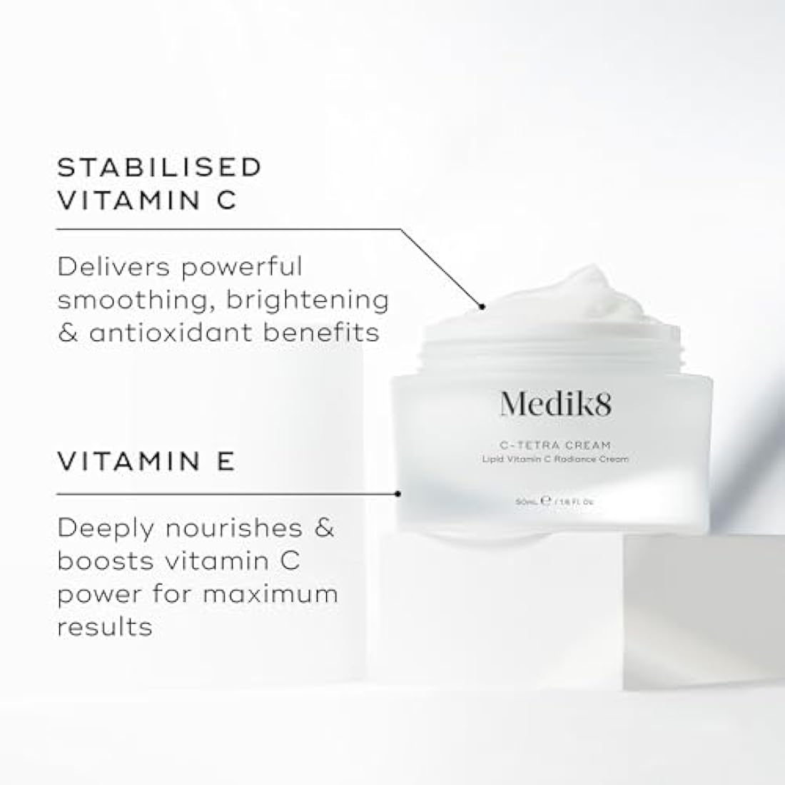 Medik8 C-Tetra Cream - Lipid Vitamin C Radiance Cream - Visibly Bright, Dewy and Energised Complexion - 50ml