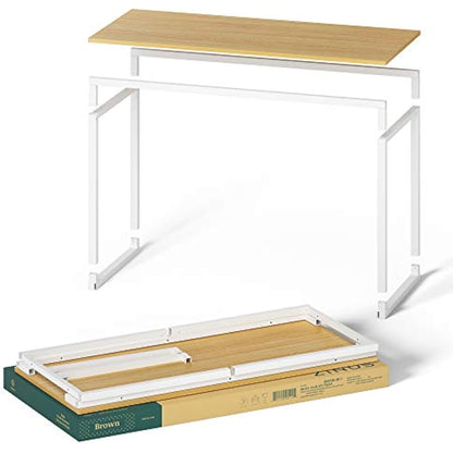Zinus Jennifer 140x61x74 cm - Metal and wood modern study desk - Home office computer table - Natural Brown and White