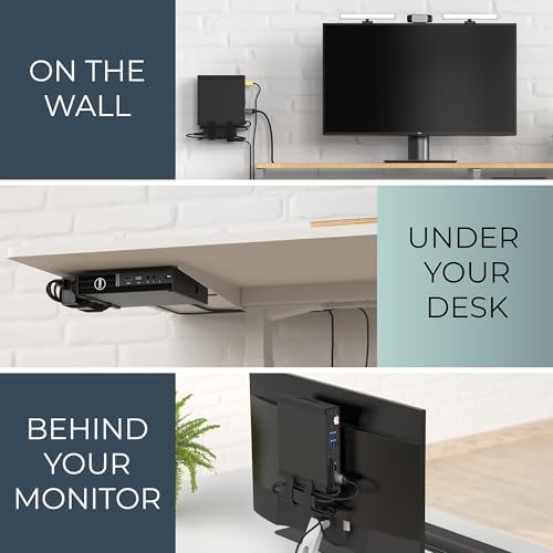 HumanCentric Mount Compatible with Dell OptiPlex Micro Form Factor Case, VESA, Under Desk and Wall Mount Fits MFF 3040, 3046, 3050, 3060, 3070, 3080, 5050, 5060, 5070, 7040, 7050, 7060, 7070, More