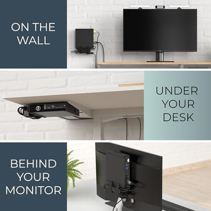 HumanCentric Mount Compatible with Dell OptiPlex Micro Form Factor Case, VESA, Under Desk and Wall Mount Fits MFF 3040, 3046, 3050, 3060, 3070, 3080, 5050, 5060, 5070, 7040, 7050, 7060, 7070, More