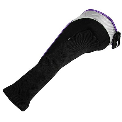 Andux 5pcs/Set Golf 460cc Driver Fairway Wood Club Head Covers Long Neck Black/Purple
