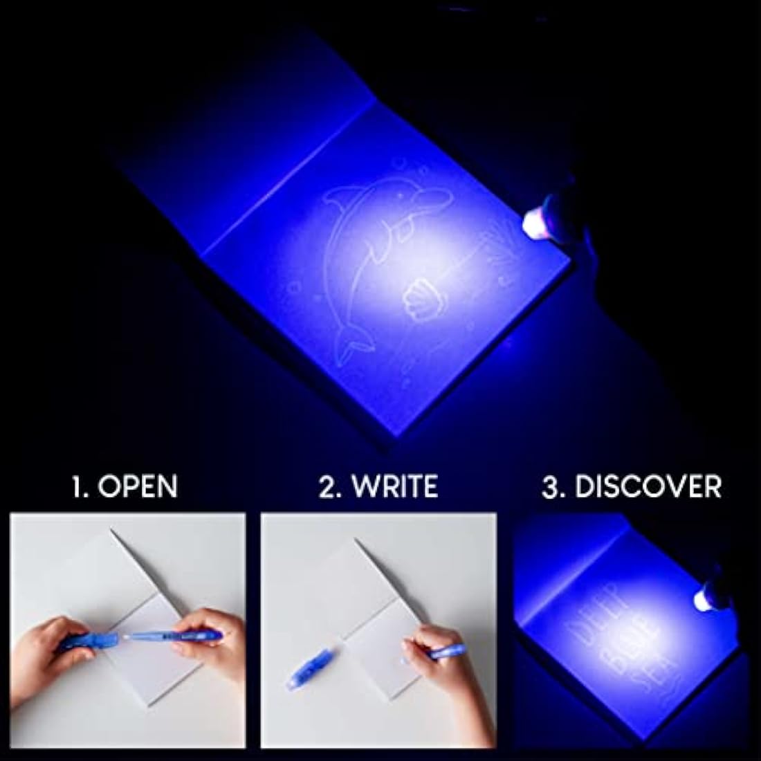 BONNYCO Invisible Ink Pen and Notebook, Pack 32 Sea Animals Ocean Party Bags Fillers, Pinata Toys | Birthday Decorations | Stocking Fillers for Kids Birthday | School Prizes, Gifts for Children