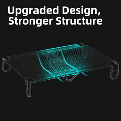 FAYDUDU Elevated Dog Bed Portable Raised Dog Beds with Washable Mesh Cooling Breathable Elevated Pet Bed Large for Indoor and Outdoor Use (XL, Black)