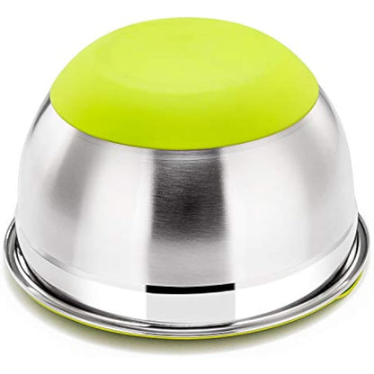 HaWare Mixing Bowls Set of 6, 100% Stainless Steel Nesting Bowls Set with Lids, Mirror Finish & Silicone Bottom, (Bright Colors), Heavy Duty & Dishwasher Safe - 4.5/3/2.5/1.5/1.2/0.7QT