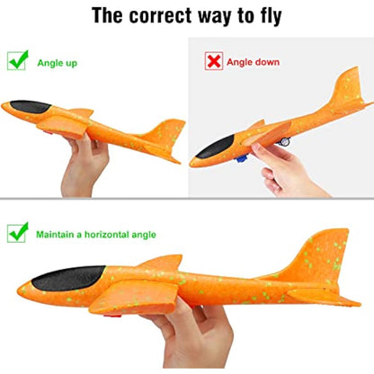 Airplane Launcher Toy, Foam Throwing Glider Plane with Catapult Gun, Indoor Outdoor Shooting Game for Kids Boys Girls Age 3-12,Flying Gadget Children Xmas Birthday Gift & Present Stocking Filler