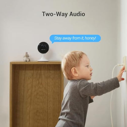 EZVIZ C1C 2 Pack Mini Home Security Camera Indoor, 1080P Wired Wifi Camera, Home Secuirty Camera, 10M Night Vision, Motion Detection, Alarm, Two Way Audio, 2.4GHz Only, Alexa/Google/App Control