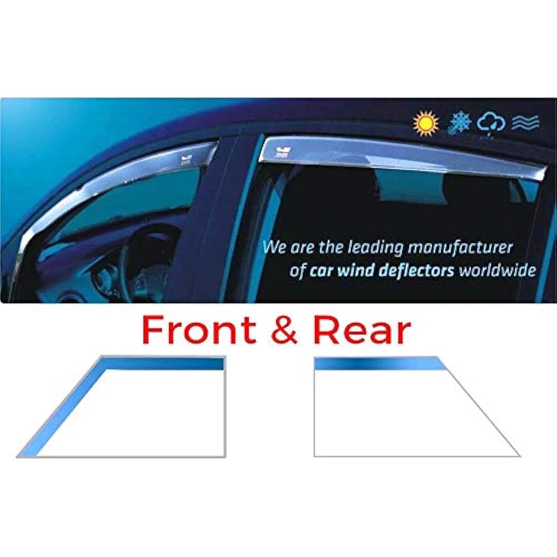 HEKO-28232 SEAT LEON mk2 2005 - up Heko Wind Deflectors Tinted 4pcs set