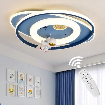 GHiycotdl LED Astronaut Ceiling Light, 58CM Dimmable with Remote Control for Kids Room, Living Room, Kindergarten