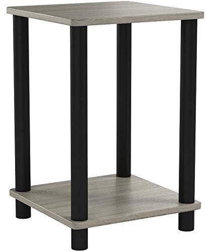 Furinno TURN-N-TUBE Side Table Set of 2, 2-Tier Stackable End Table with Open Shelf, Toolless Night Stand, Bedside Table, for Living Room, Bedroom