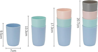 Topsky 4-Pieces Dishwasher Safe Plastic Tumblers Travel Mouthwash Cup Reusable Water Cup Travel Camping Portable Cups Coloured Plastic Cups 4 Color