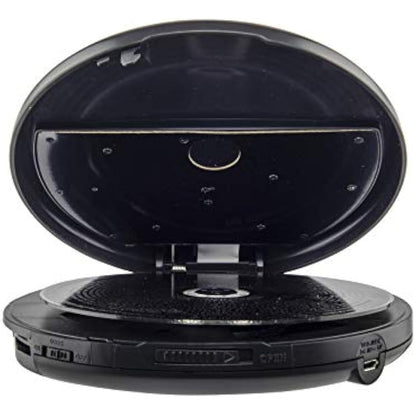 groov e RETRO Radio CD Player - Personal FM Radio with CD-R, CD-RW, & MP3 Music Playback - Anti-Skip Protection, Programmable Tracks - Earphones Included - Micro-USB or Battery Powered - Black