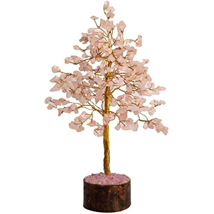 Wonder Care Crystal Tree for Home Decorations Crystals and Healing Stones Witchy Room Crystal Decor Tree Crystal Gifts Gem Tree Christmas Tree Stands for Real Tree (300 Beads Rose Quartz Tree)