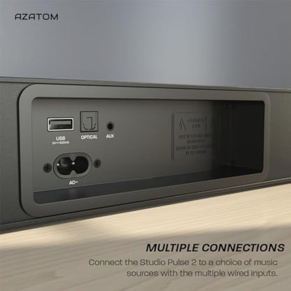 AZATOM Soundbar with Built-In Subwoofer | 120W Surround Sound, Bluetooth & Remote Control | Optical, AUX, RCA, Touch Buttons | Perfect for Home Theatre or Gaming setups Studio Pulse 2