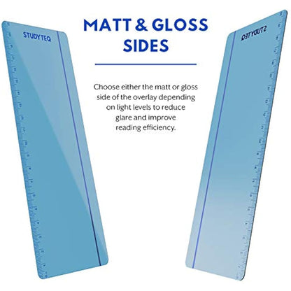 Studyteq 15 x Professional Dyslexia Coloured Reading Overlays And Rulers + Protective Case | Reading Tracking Rulers for Visual Stress, Dyslexia, Irlens Syndrome, and ADHD