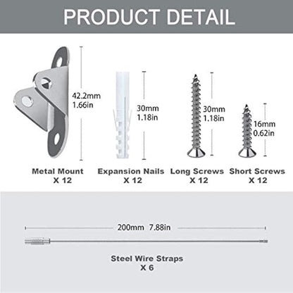Furniture Straps (6packs), Baby Proofing Metal Anti-Tip Furniture Straps kit for Baby Proofing & Pet Protecting, Anti-Shedding, Secure Bookshelf, Cabinet, Dresser