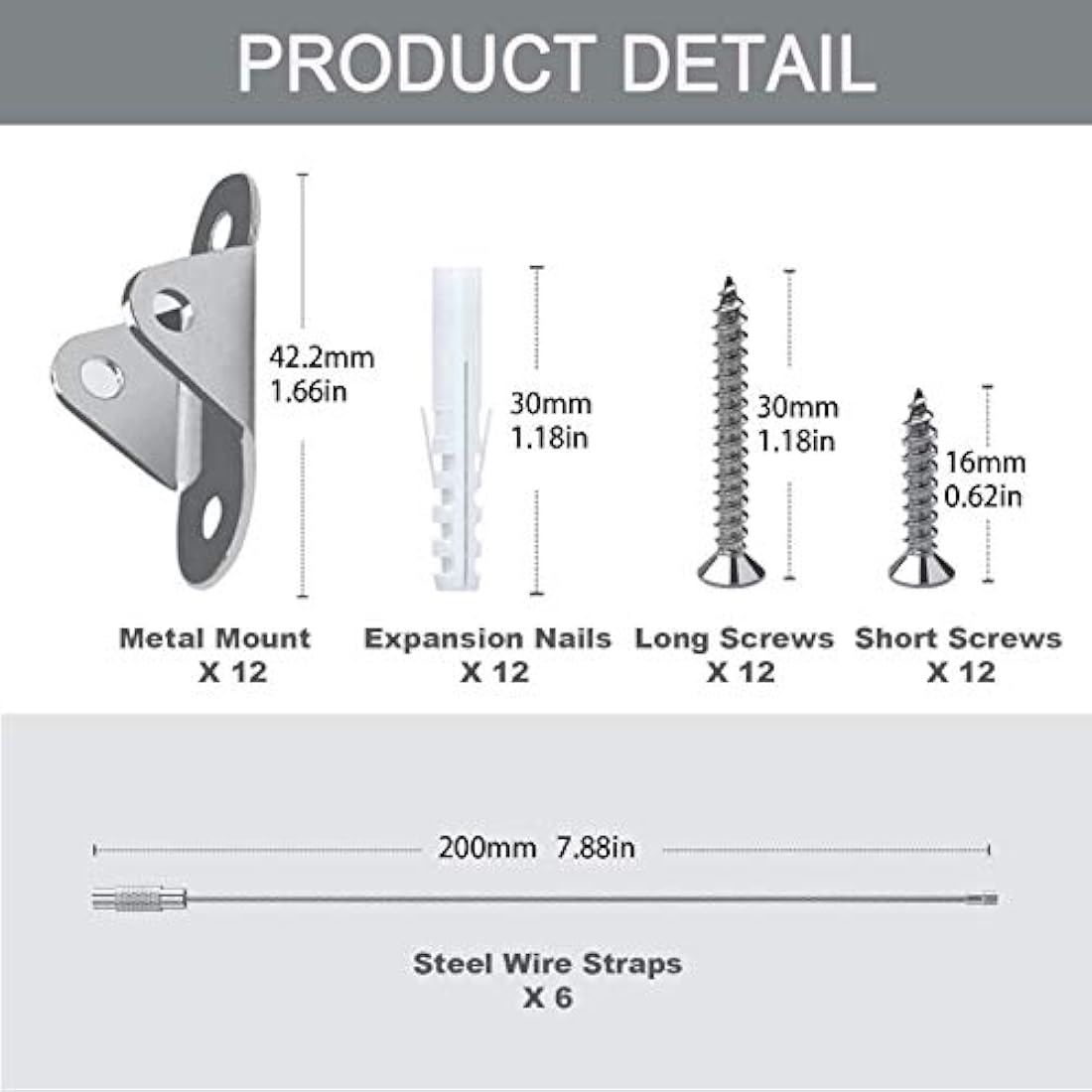 Furniture Straps (12packs), Baby Proofing Metal Anti-Tip Furniture Straps kit for Baby Proofing & Pet Protecting, Anti-Shedding, Secure Bookshelf, Cabinet, Dresser
