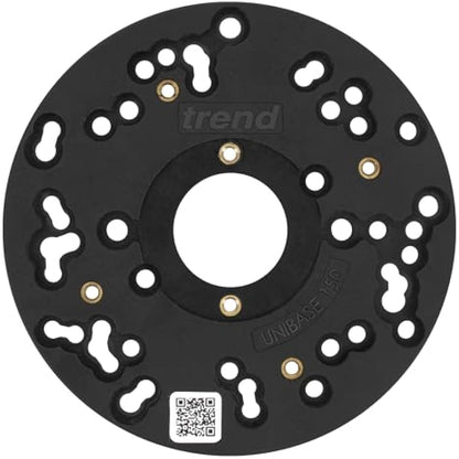 Trend Universal Plunge Router Sub-Base, 150mm, Enhanced Compatibility for 1/4 Inch Plunge Routers, UNIBASE/150