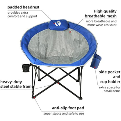 ROCK CLOUD Portable Camping Chair Folding Chairs Outdoor for Camp Hiking Backpacking Lawn Beach Sports, Blue (RC01508)