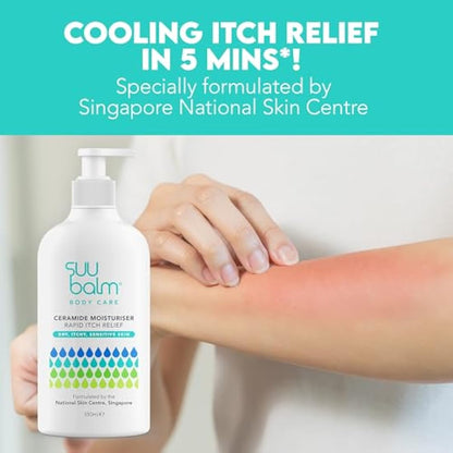 Suu Balm - Itch Relief Cream, Menthol & Ceramide Body Moisturiser - Itch Relief in 5 Minutes - Psoriasis, Dry, Sensitive Skin, Eczema Treatment (350ml)