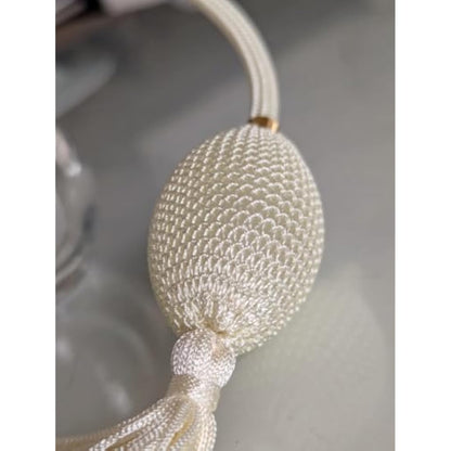 Ivory Tassel 78ml Classic Round Perfume Bottle Atomizer, Filling Funnel & Gift Box Included (GF)