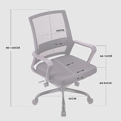 T-THREE.Adjustable office chair, ergonomic mesh swivel seat, with lumbar support, height adjustment, 360° rotation, and tilt function, mesh backrest for home office(Black)