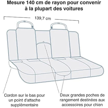 Kurgo Heather Bench Seat Cover, Dog Car Seat Protector, Waterproof & Stain-Resistant, Secure Fit, Charcoal Grey