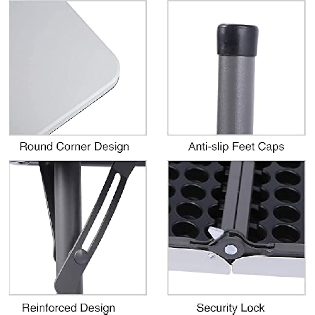 REDCAMP 34" Folding Card Table with Folding legs, Lightweight Portable Fold in Half Square Picnic Garden Table with for Adults Indoor Outdoor Game Bridge Dining, White