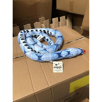 Zappi Co Kids Stuffed Realistic Lifelike Plush Snake Toy - Part of Safari Animals Collection, Perfect for Kids (180 cm Length)(Blue Beauty Snake)