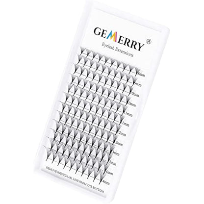 Pre Made Fan Eyelash Extensions 10D Fans 0.07mm C Curl 8-14mm Mix 10D Cluster Eyelash Extension Premade Fans Volume Russian Individual Lashes Cluster Gemerry Fan Lash Extensions(0.07-10D-C curl-Mix)