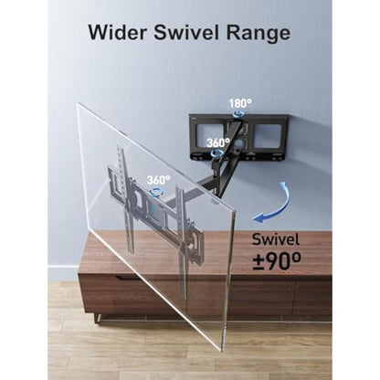 PERLESMITH TV Wall Bracket for 26-60 inch TVs, Swivel Tilt TV Bracket with Tool-free Tilt Adjustment and Spirit Level, Wall Mount Supports up to 40kg, Max VESA 400x400mm PSMFK10