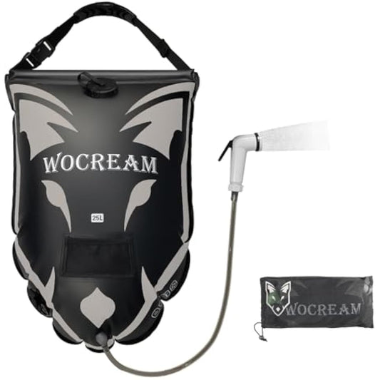 CyConncet Camping Shower Outdoor, 6.6 Gallons/25L Camping Shower Bag, TPU Shower Bag, Large Water Flow, Handheld Shower, Solar Shower, Portable Shower for Camping, Beach, Backpacking