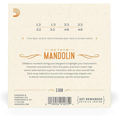 D'Addario EJ80 Medium 12-46 Phosphor Bronze Octave Mandolin Strings