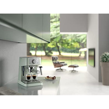 De'Longhi Manual Coffee Machine Stilosa EC260.GR, 15 Bar Pressure, Cappuccino System, Automatic Switch-Off, Compatible with ESE pods, 2 Level Tray, Capacity 1L, Green