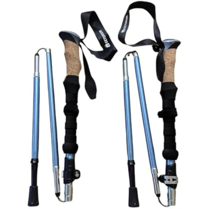 GETORIUM Trekking Poles - Lightweight, Folding Hiking Poles for Backpacking Gear, Nordic Ultralight Walking Sticks, 2 Poles, Aluminum 7075, 110-130cm, Cork Grip