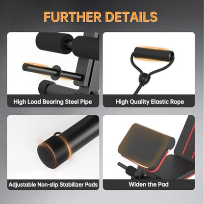 JOROTO Weight Bench Adjustable, Foldable Workout Bench Press, 350KG Load Strength Training Benches for Home Gym Full Body Workout, Roman Chair Dumbbell Bench