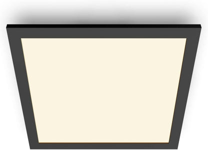 Philips LED Panel Square Ceiling Light SceneSwitch Dimmable 2700K 12W [Warm White - Black]. for Indoor Lighting, Livingroom and Bedroom