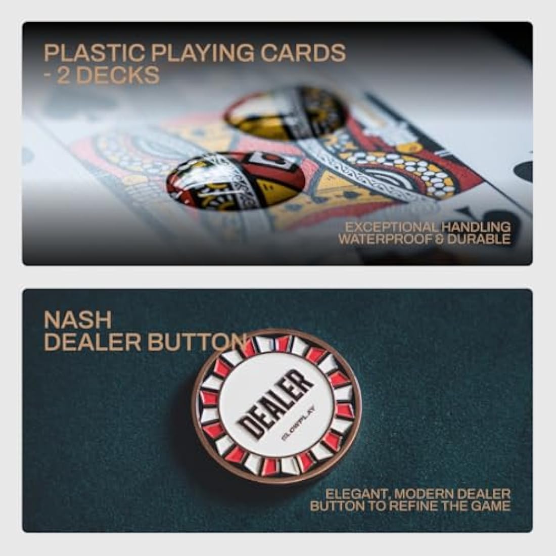 SLOWPLAY Nash 14 Grams Clay Poker Chips Set for Texas Hold’em, 300 PCS [Blank Chips] Features a High-end Chip case with Extra Durable German Polycarbonate Shell, for Poker Players