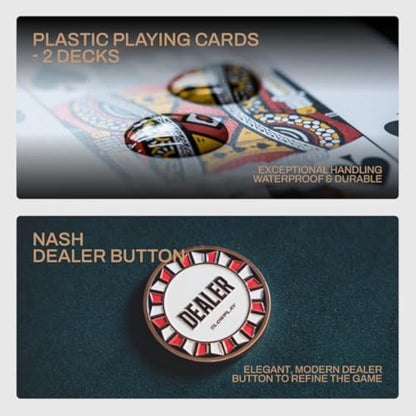 SLOWPLAY Nash 14 Grams Clay Poker Chips Set for Texas Hold’em, 300 PCS [Blank Chips] Features a High-end Chip case with Extra Durable German Polycarbonate Shell, for Poker Players
