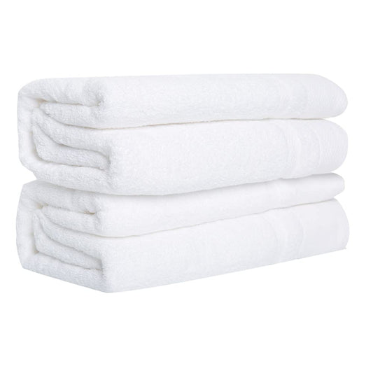 sense gnosis White Bath Towels Set of 2,Super Soft 100% Cotton Towels Ultra Absorbent Quick Dry Face Towels for Bathroom, 27.5 X 55 Inch