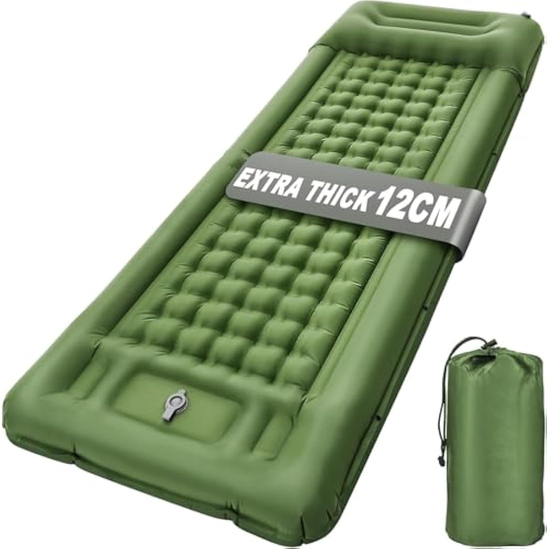 NexusNurture Camping Mat, 12CM Thicken Self Inflating Camping Mat with Built-in Pump & Pillow, Ultralight Mattress Sleeping Mat, Waterproof Camping Bed for Backpacking, Hiking, Camping and Beach