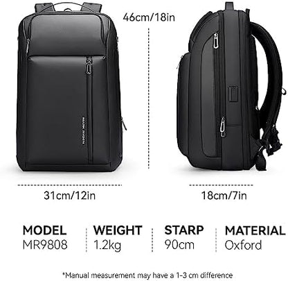 MARK RYDEN 15.6 inch Business Laptop Backpack, Expandable 25L-35L Large Capacity Travel Backpack, Water-resistant Cabin Backpack 45x30x25cm, Work Backpack with USB-C for Men