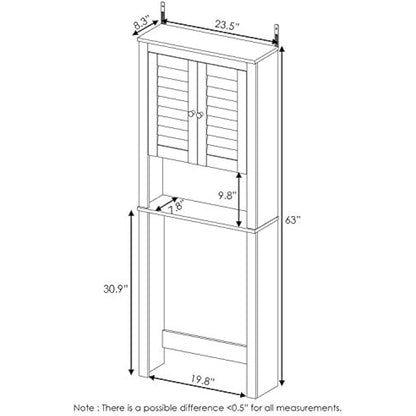 FURINNO Wall Mounted Cabinets, Wood, Espresso, one size