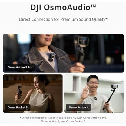 DJI Mic 2 Transmitter (Shadow Black), Wireless Lavalier Microphone with Intelligent Noise Cancelling, Bluetooth Microphone for 14-Hour Internal Recording, Magnetic Attachment Phone Microphone, YouTube