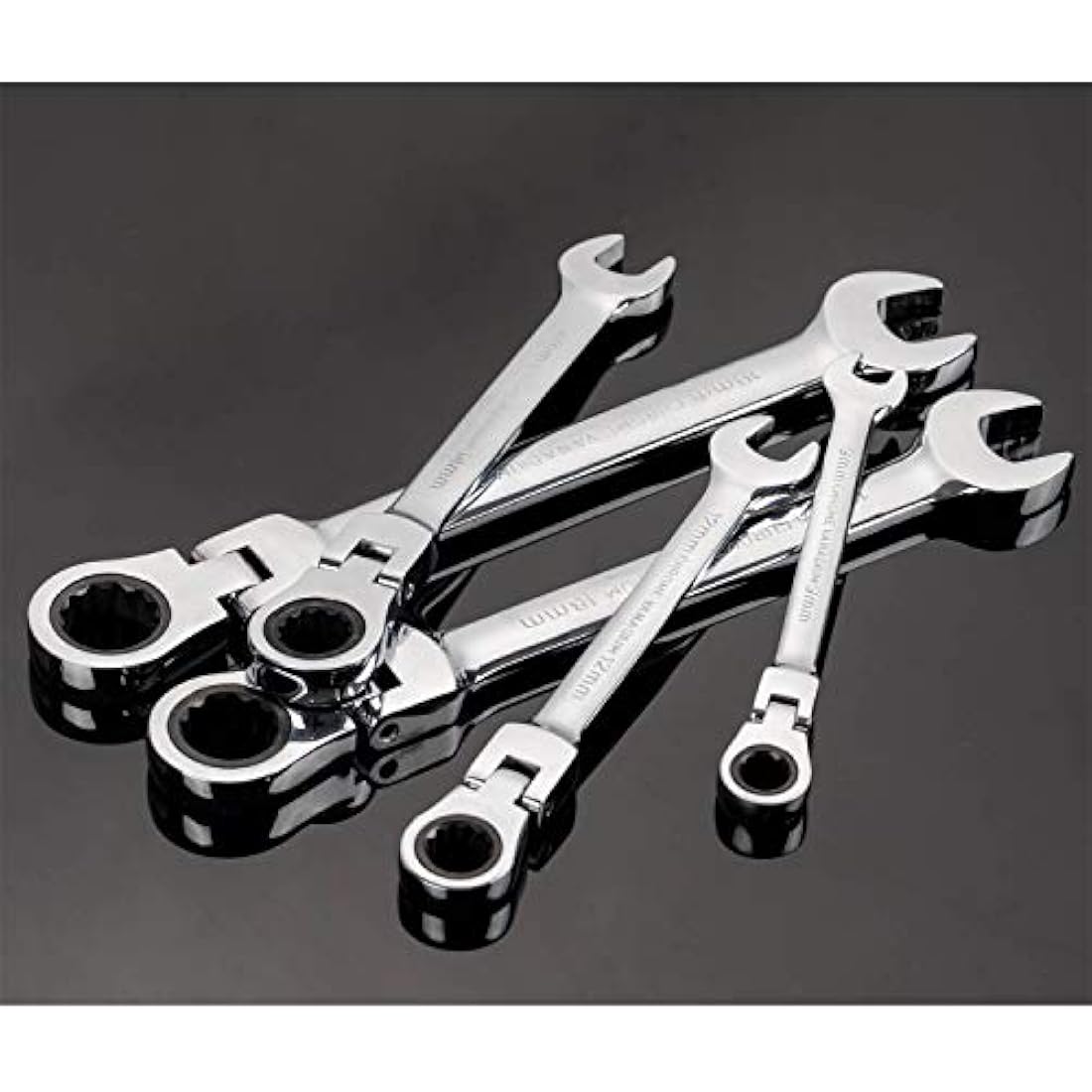 Qnkaa Flexible Ratchet Wrench Set 8pcs 9-17mm Spanner Gear Ring Ratcheting Combination Flexi Wrenches Kit Metric Flex Head