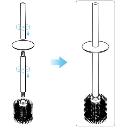 BGL 304 Stainless Steel Toilet Brush Long Bucket Stand Round Toilet Brush with Holder Chrome