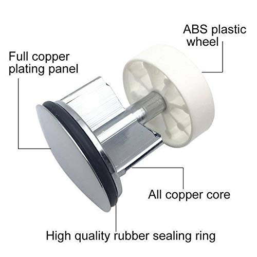 ABRUS® - Heavy Duty Chrome Plated 40mm Pop Up Basin Waste Sink Push Button Click Clack Plug Slotted Bathroom