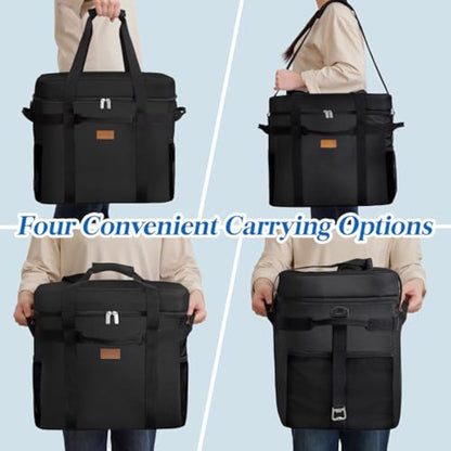 Lifewit 40L Soft Cooler Bag with Hard Liner, Large Insulated Picnic Lunch Bag Box Soft-Sided Cooling Bag for Camping、BBQ、Family Outdoor Activities, Black
