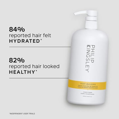 Philip Kingsley | Body Building Weightless Conditioner | Volumising Conditioner for Fine, Limp, Flat, Flyaway Short Hair | Hydrates, Thickens, Lifts and Adds Volume and Shine | 1000ml